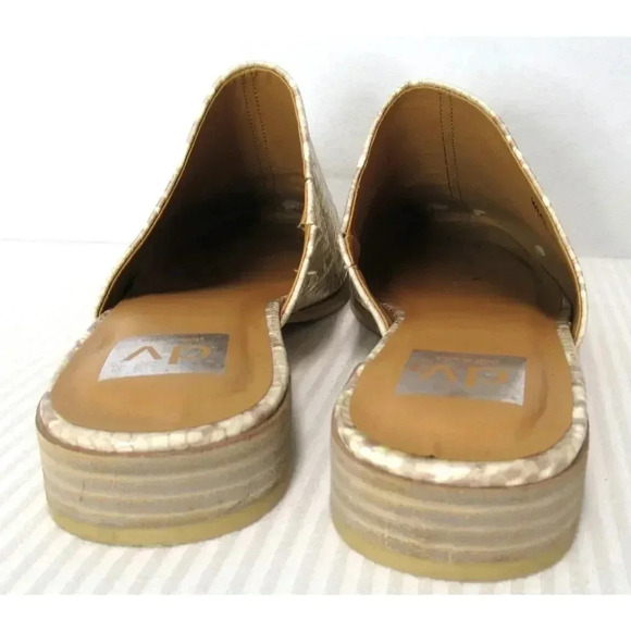 Dolce Vita Pyra Snake Print Stone Beige Casual Flat Slip-On Mule Women's Size 10 - Picture 4 of 10